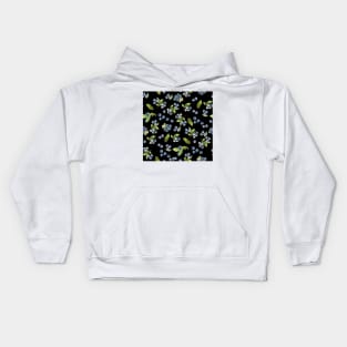 Watercolor blueberry on black Kids Hoodie